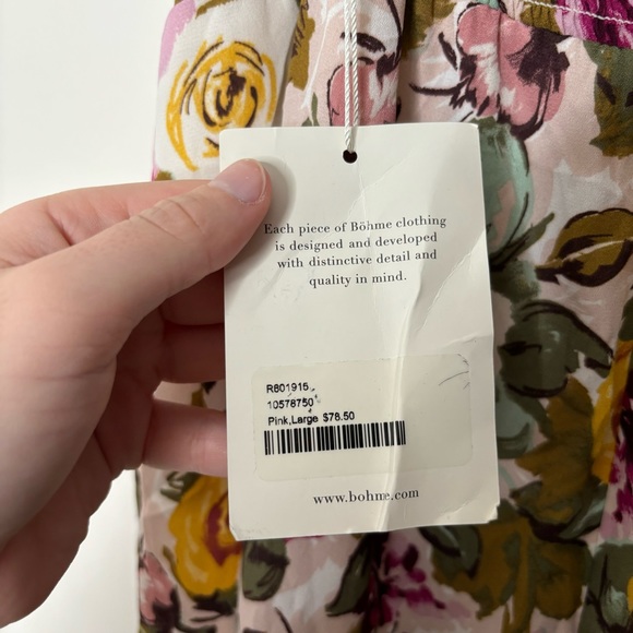 Bohme kim floral midi dress nwt L - Picture 7 of 8